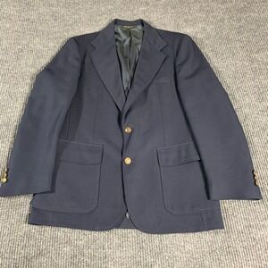 VTG Haggar Blazer Mens 40 Blue Sports‎ Coat Single Breasted Wedding Formal Retro